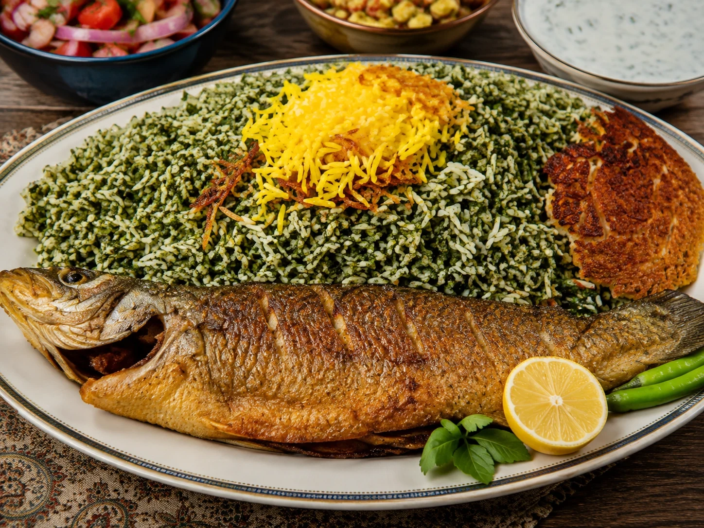 سبزی پلو با ماهی